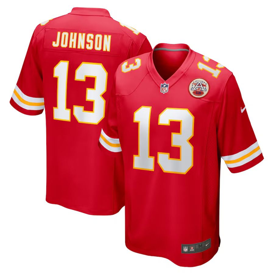 Men Kansas City Chiefs 13 Nazeeh Johnson Nike Red Game Player NFL Jersey